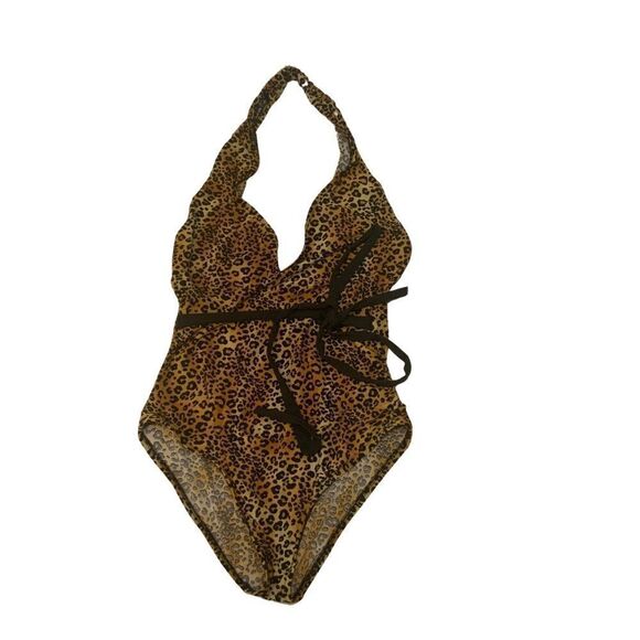 Kushcush by Kerry Cushman swimsuit plunge Leopard Large - Picture 8 of 11
